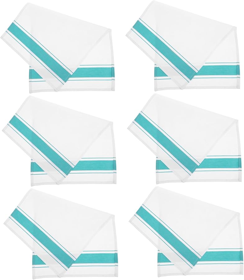 6 قطع قماش تنظيف القطن للزجاجيات لمناديل طاولة العشاء والسفر - Image 1